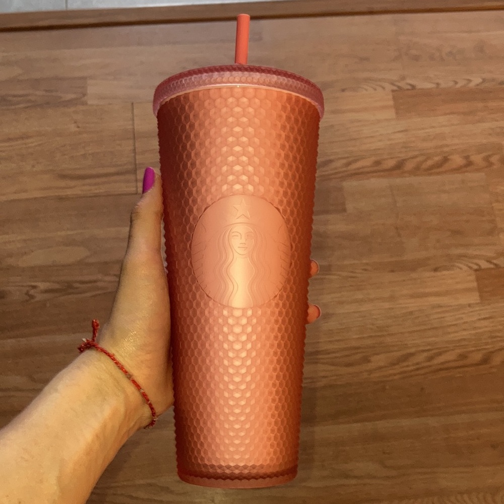 Starbucks 2022 Valentine's Soft Touch Pink Lemonade Studded Venti 24 oz. Tumbler